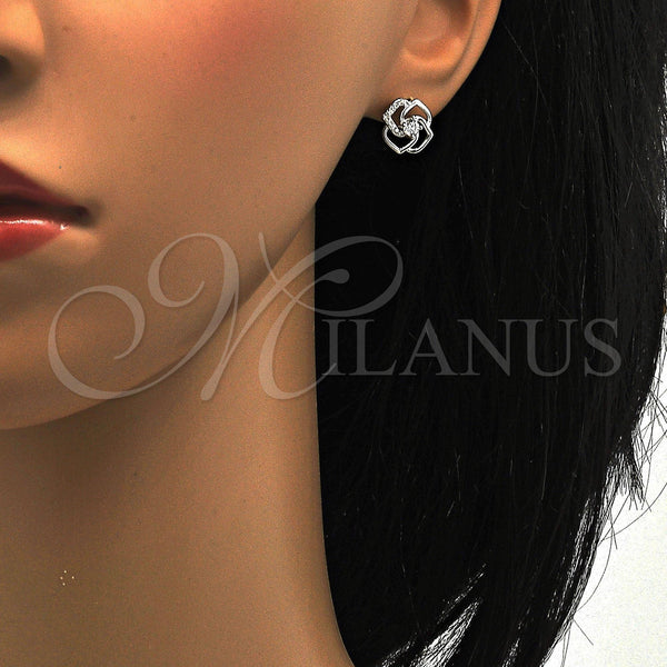 Sterling Silver Ring — Stud Earring with White Cubic Zirconia and White — alternate product view — SKU 115103 | Plata 925 anillo — Stud Earring with blanco Cubic Zirconia and blanco — SKU 115103