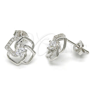 Sterling Silver Ring — Stud Earring with White Cubic Zirconia and White — main product view — SKU 115103 | Plata 925 anillo — Stud Earring with blanco Cubic Zirconia and blanco — SKU 115103