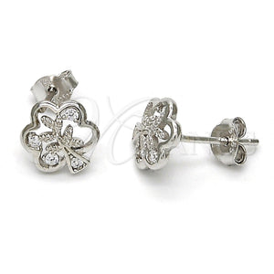 Sterling Silver Ring — Stud Earring Tree Design with White Cubic Zirconia — main product view — SKU 115105 | Plata 925 anillo — Stud Earring Tree diseño with blanco Cubic Zirconia — SKU 115105