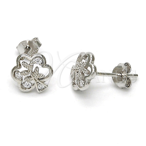 Sterling Silver Ring — Stud Earring Tree Design with White Cubic Zirconia — main product view — SKU 115105 | Plata 925 anillo — Stud Earring Tree diseño with blanco Cubic Zirconia — SKU 115105