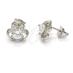 Sterling Silver Ring — Stud Earring with White Cubic Zirconia and White — main product view — SKU 115107 | Plata 925 anillo — Stud Earring with blanco Cubic Zirconia and blanco — SKU 115107