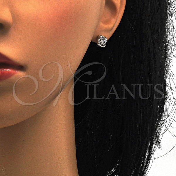 Sterling Silver Ring — Stud Earring with White Cubic Zirconia Polished 02. — alternate product view — SKU 115109 | Plata 925 anillo — Stud Earring with blanco Cubic Zirconia pulido 02. — SKU 115109
