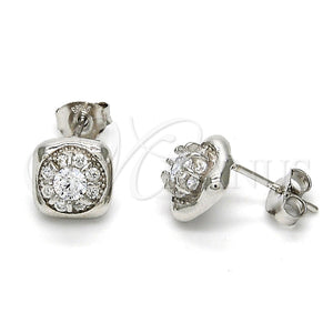 Sterling Silver Ring — Stud Earring with White Cubic Zirconia Polished 02. — main product view — SKU 115109 | Plata 925 anillo — Stud Earring with blanco Cubic Zirconia pulido 02. — SKU 115109