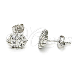 Sterling Silver Ring — Stud Earring with White Cubic Zirconia Polished 02. — main product view — SKU 115111 | Plata 925 anillo — Stud Earring with blanco Cubic Zirconia pulido 02. — SKU 115111