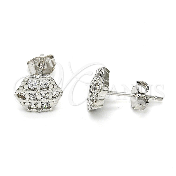 Sterling Silver Ring — Stud Earring with White Cubic Zirconia Polished 02. — main product view — SKU 115111 | Plata 925 anillo — Stud Earring with blanco Cubic Zirconia pulido 02. — SKU 115111