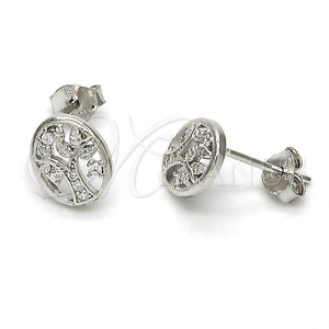 Sterling Silver Ring — Stud Earring Tree Design with White Cubic Zirconia — main product view — SKU 115113 | Plata 925 anillo — Stud Earring Tree diseño with blanco Cubic Zirconia — SKU 115113