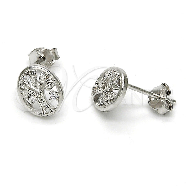 Sterling Silver Ring — Stud Earring Tree Design with White Cubic Zirconia — main product view — SKU 115113 | Plata 925 anillo — Stud Earring Tree diseño with blanco Cubic Zirconia — SKU 115113