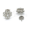 Sterling Silver Stud Earring, Flower Design, with White Cubic Zirconia, Polished, Rhodium Finish, 02.285.0026 for wholesale, additional product view 4