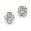 Sterling Silver Stud Earring, Flower Design, with White Cubic Zirconia, Polished, Rhodium Finish, 02.285.0026 for wholesale, additional product view 5