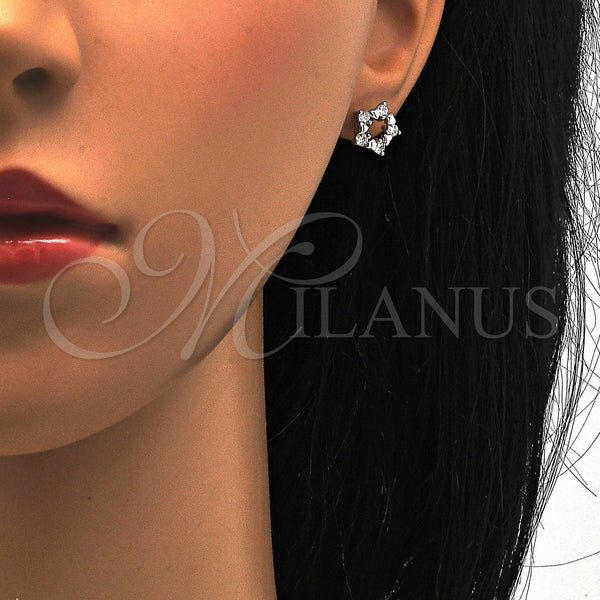 Sterling Silver Ring — Stud Earring Star and Heart Design with White — alternate product view — SKU 115131 | Plata 925 anillo — Stud Earring estrella and corazón diseño with blanco — SKU 115131