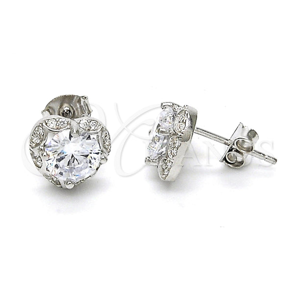 Sterling Silver Ring — Stud Earring Heart Design with White Cubic Zirconia — main product view — SKU 115134 | Plata 925 anillo — Stud Earring corazón diseño with blanco Cubic Zirconia — SKU 115134