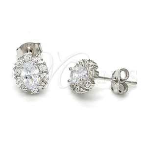 Sterling Silver Ring — Stud Earring with White Cubic Zirconia Polished 02. — main product view — SKU 115139 | Plata 925 anillo — Stud Earring with blanco Cubic Zirconia pulido 02. — SKU 115139