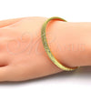 Oro Laminado Individual Bangle, Gold Filled Style Diamond Cutting Finish, Golden Finish, 07.156.0038.04 (05 MM Thickness, Size 4 (2.25 Diameter))