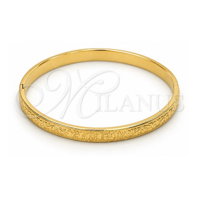 Oro Laminado Individual Bangle, Gold Filled Style Diamond Cutting Finish, Golden Finish, 07.156.0038.04 (05 MM Thickness, Size 4 (2.25 Diameter))