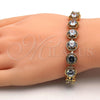 Oro Laminado Tennis Bracelet, Gold Filled Style with White Cubic Zirconia, Polished, Golden Finish, 03.266.0001.07 (10 MM Thickness, 7 Inches Length)