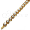 Oro Laminado Tennis Bracelet, Gold Filled Style with White Cubic Zirconia, Polished, Golden Finish, 03.266.0001.07 (10 MM Thickness, 7 Inches Length)