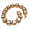 Oro Laminado Tennis Bracelet, Gold Filled Style with White Cubic Zirconia, Polished, Golden Finish, 03.266.0001.07 (10 MM Thickness, 7 Inches Length)