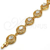 Oro Laminado Tennis Bracelet, Gold Filled Style with White Cubic Zirconia, Polished, Golden Finish, 03.266.0002.07 (14 MM Thickness, 7 Inches Length)
