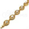 Oro Laminado Tennis Bracelet, Gold Filled Style with White Cubic Zirconia, Polished, Golden Finish, 03.266.0002.07 (14 MM Thickness, 7 Inches Length)