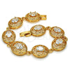 Oro Laminado Tennis Bracelet, Gold Filled Style with White Cubic Zirconia, Polished, Golden Finish, 03.266.0002.07 (14 MM Thickness, 7 Inches Length)