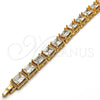 Oro Laminado Tennis Bracelet, Gold Filled Style with White Cubic Zirconia, Polished, Golden Finish, 03.266.0003.07 (09 MM Thickness, 7 Inches Length)