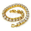 Oro Laminado Tennis Bracelet, Gold Filled Style with White Cubic Zirconia, Polished, Golden Finish, 03.283.0003.1.07 (05 MM Thickness, 7 Inches Length)