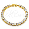 Oro Laminado Tennis Bracelet, Gold Filled Style with White Cubic Zirconia, Polished, Golden Finish, 03.283.0003.1.07 (05 MM Thickness, 7 Inches Length)