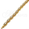 Oro Laminado Tennis Bracelet, Gold Filled Style with White Cubic Zirconia, Polished, Golden Finish, 03.283.0016.07 (08 MM Thickness, 7 Inches Length)