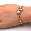 Oro Laminado Fancy Bracelet, Gold Filled Style with White Cubic Zirconia, Polished, Golden Finish, 03.65.1165.07 (03 MM Thickness, 7 Inches Length)