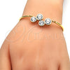Oro Laminado Fancy Bracelet, Gold Filled Style with White Cubic Zirconia, Polished, Golden Finish, 03.65.1165.07 (03 MM Thickness, 7 Inches Length)