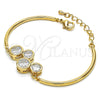 Oro Laminado Fancy Bracelet, Gold Filled Style with White Cubic Zirconia, Polished, Golden Finish, 03.65.1165.07 (03 MM Thickness, 7 Inches Length)
