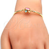 Oro Laminado Fancy Bracelet, Gold Filled Style with Multicolor Cubic Zirconia, Polished, Golden Finish, 03.65.1170.07 (03 MM Thickness, 7 Inches Length)
