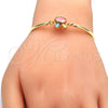 Oro Laminado Fancy Bracelet, Gold Filled Style with Multicolor Cubic Zirconia, Polished, Golden Finish, 03.65.1170.07 (03 MM Thickness, 7 Inches Length)