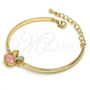 Oro Laminado Fancy Bracelet, Gold Filled Style with Multicolor Cubic Zirconia, Polished, Golden Finish, 03.65.1170.07 (03 MM Thickness, 7 Inches Length)