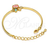 Oro Laminado Fancy Bracelet, Gold Filled Style with Multicolor Cubic Zirconia, Polished, Golden Finish, 03.65.1170.07 (03 MM Thickness, 7 Inches Length)