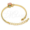 Oro Laminado Fancy Bracelet, Gold Filled Style with Multicolor Cubic Zirconia, Polished, Golden Finish, 03.65.1170.07 (03 MM Thickness, 7 Inches Length)