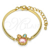 Oro Laminado Fancy Bracelet, Gold Filled Style with Multicolor Cubic Zirconia, Polished, Golden Finish, 03.65.1170.07 (03 MM Thickness, 7 Inches Length)