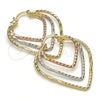 Oro Laminado Medium Hoop, Gold Filled Style Diamond Cutting Finish, Tricolor, 02.65.2526.30