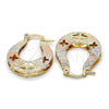 Oro Laminado Small Hoop, Gold Filled Style Diamond Cutting Finish, Tricolor, 02.65.2531.20