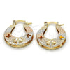 Oro Laminado Small Hoop, Gold Filled Style Diamond Cutting Finish, Tricolor, 02.65.2531.20