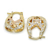 Oro Laminado Small Hoop, Gold Filled Style Diamond Cutting Finish, Tricolor, 02.65.2533.15