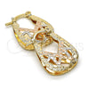Oro Laminado Small Hoop, Gold Filled Style Diamond Cutting Finish, Tricolor, 02.65.2533.15
