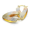 Oro Laminado Small Hoop, Gold Filled Style Diamond Cutting Finish, Tricolor, 02.65.2534.15