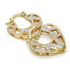 Oro Laminado Small Hoop, Gold Filled Style Diamond Cutting Finish, Tricolor, 02.65.2535.20