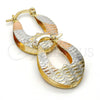 Oro Laminado Small Hoop, Gold Filled Style Diamond Cutting Finish, Tricolor, 02.65.2536.20