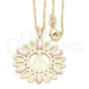 Gold Filled Necklace — Pendant Necklace Caridad del Cobre Design with Rose — main product view — SKU 115248 | Oro Laminado collar — Pendant Necklace Caridad del Cobre diseño with Rose — SKU 115248