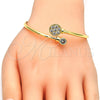 Oro Laminado Individual Bangle, Gold Filled Style with White Cubic Zirconia, Polished, Golden Finish, 07.233.0002 (03 MM Thickness, One size fits all)