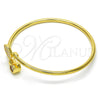 Oro Laminado Individual Bangle, Gold Filled Style with White Cubic Zirconia, Polished, Golden Finish, 07.233.0002 (03 MM Thickness, One size fits all)