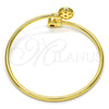 Oro Laminado Individual Bangle, Gold Filled Style with White Cubic Zirconia, Polished, Golden Finish, 07.233.0002 (03 MM Thickness, One size fits all)