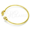 Oro Laminado Individual Bangle, Gold Filled Style with White Cubic Zirconia and White Crystal, Polished, Golden Finish, 07.233.0010 (03 MM Thickness, One size fits all)